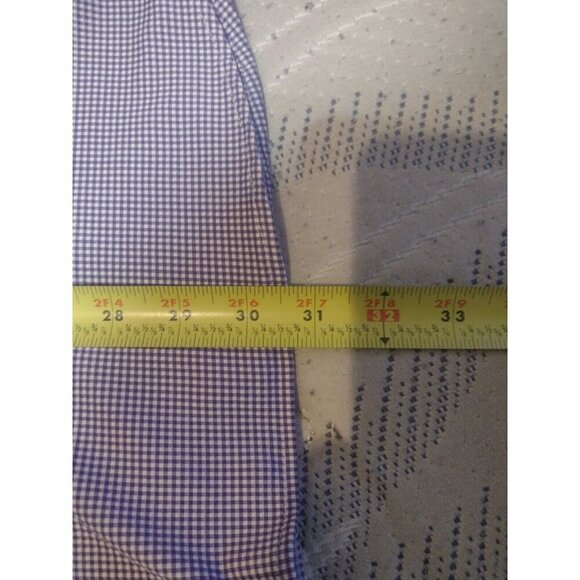 Men's Mizzen+Main LS Purple White Check Dress Button Shirt Size 2XL Trim Fit - Picture 10 of 10